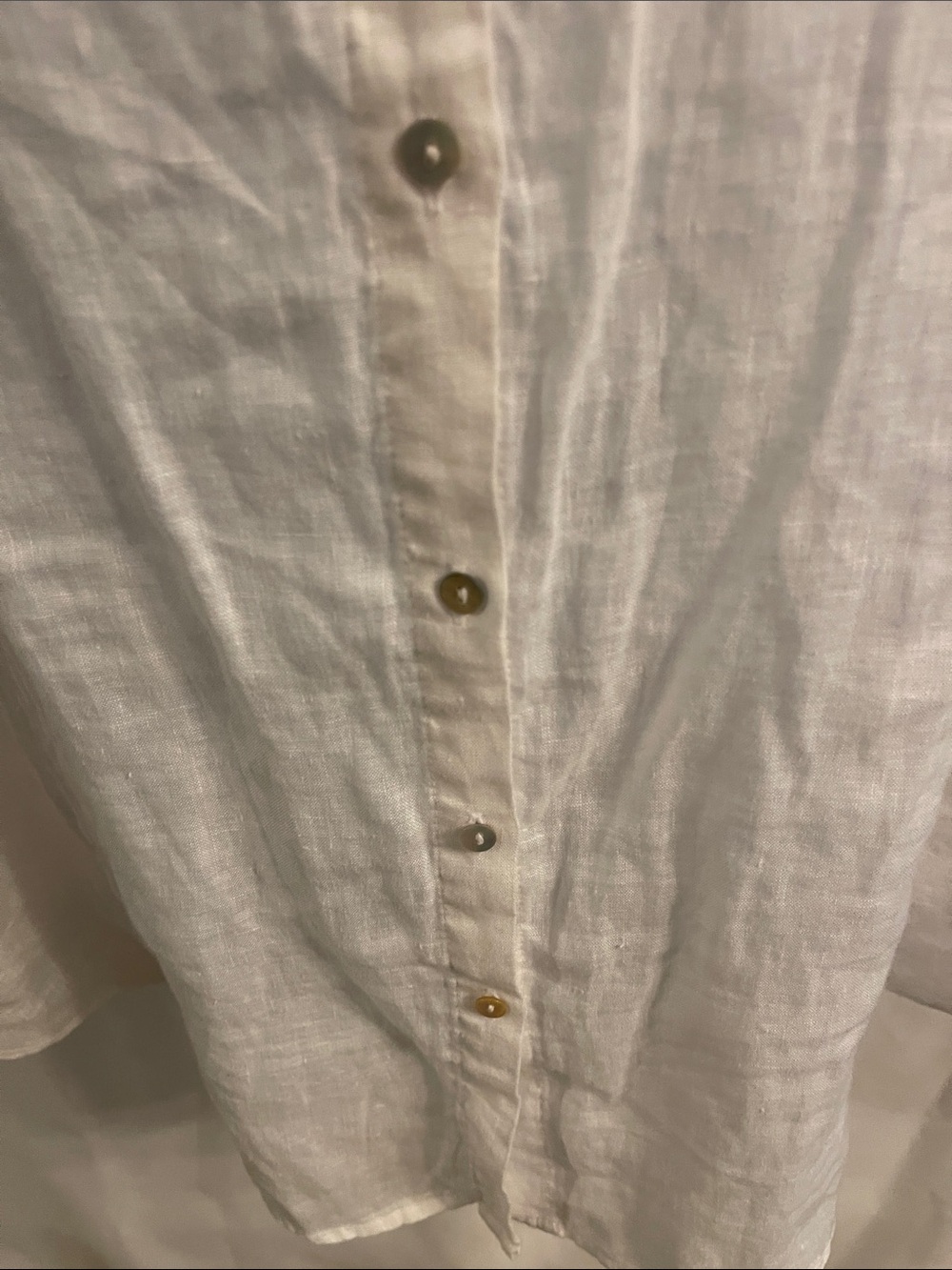 Sigrid Olsen White Linen Button-Front Tunic Blouse 1X - Picture 7 of 11